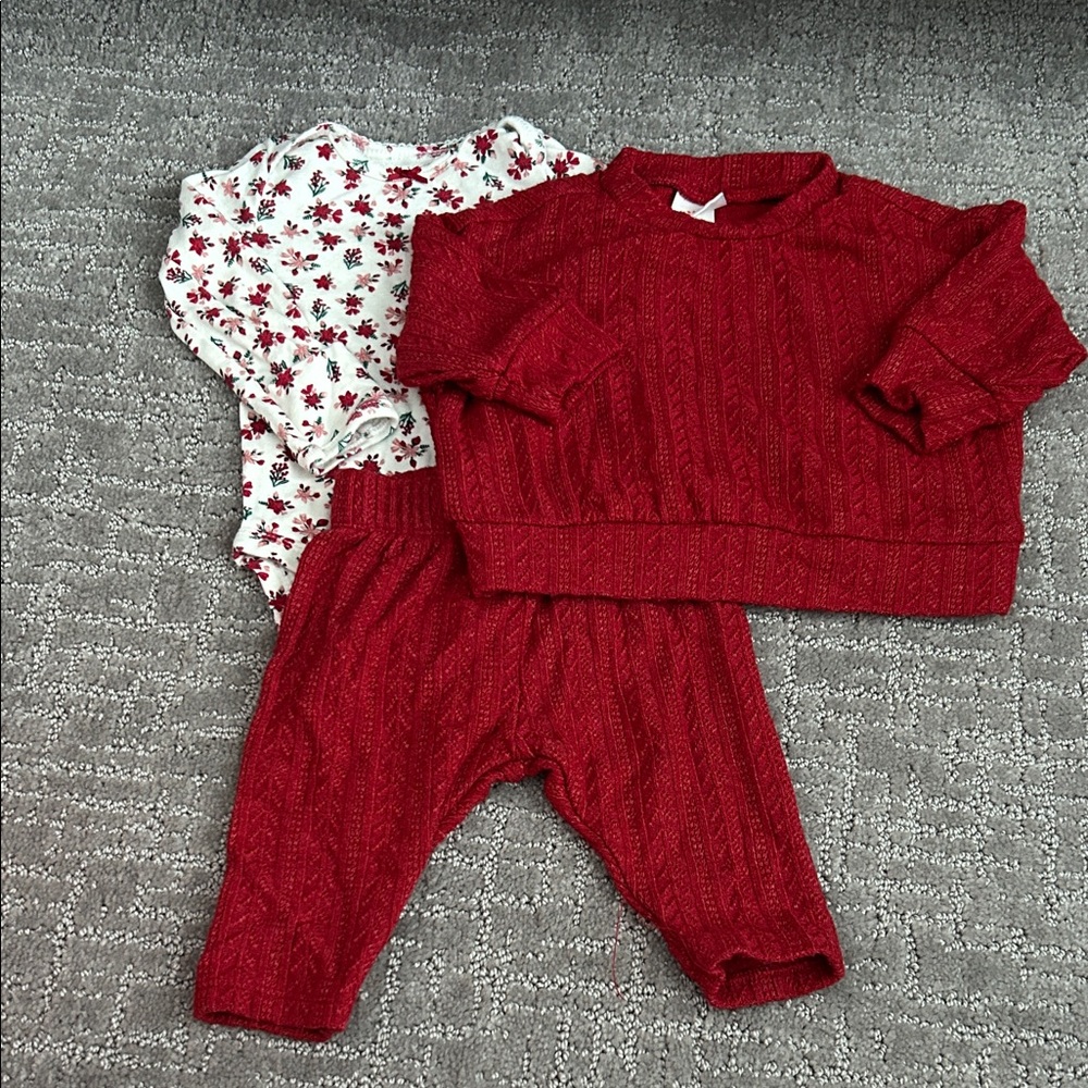 Cat & Jack Red and White Kids Matching Set